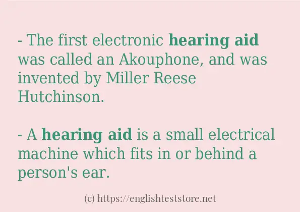 hearing aid use in sentences