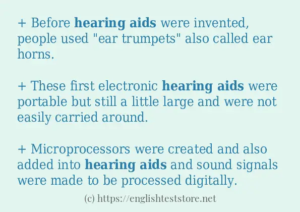 hearing aids use in-sentences