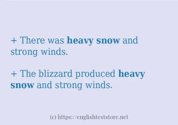 heavy snow in-sentences