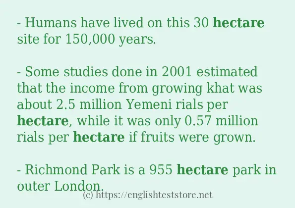 hectare use in sentences