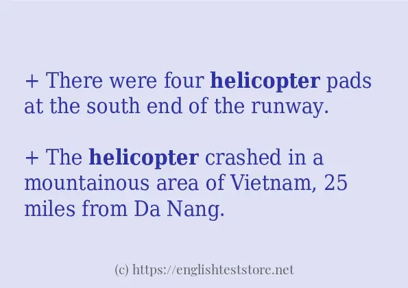 helicopter some example sentences