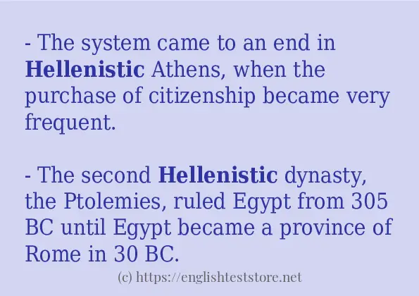 hellenistic - some sentence examples