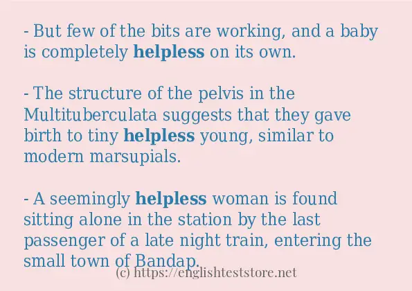 helpless - some sentence examples