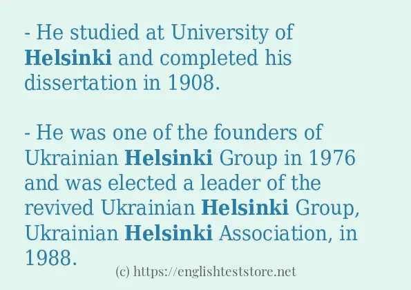 helsinki - sentence examples