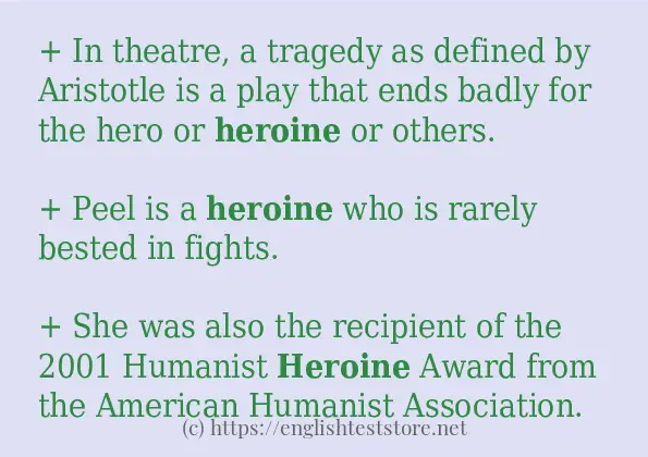 heroine use in sentences