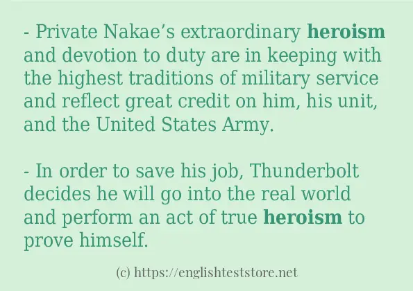 heroism some example sentences