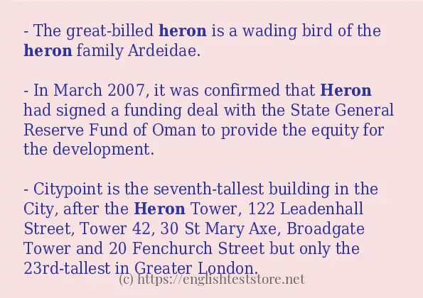 heron how to use in sentences