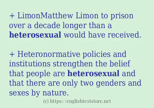 heterosexual use in sentences