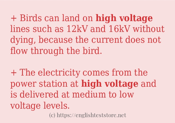 high voltage - sentence examples