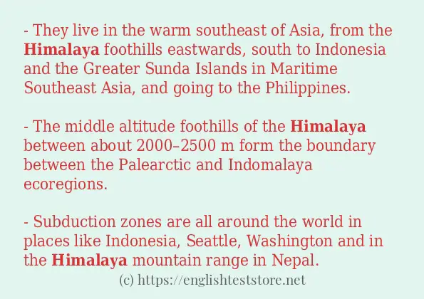 himalaya how to use in sentences