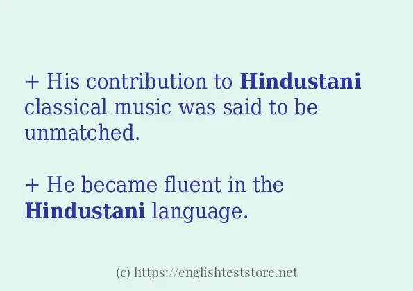 hindustani - some sentence examples