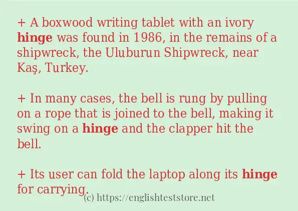 hinge - some sentence examples