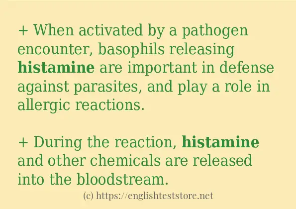 histamine use in sentences