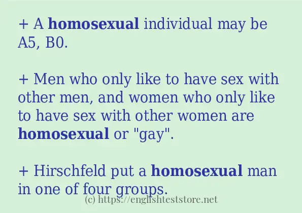 homosexual - example sentences