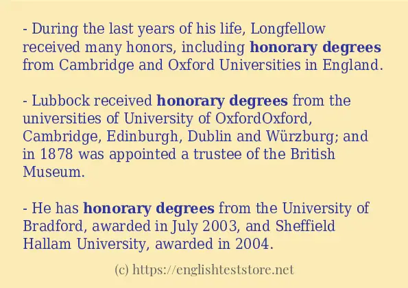 honorary degrees how to use?