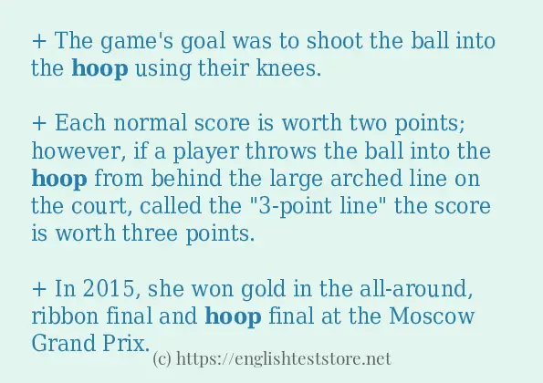 hoop - some sentence examples