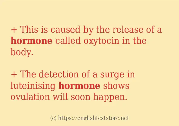 hormone example in sentences