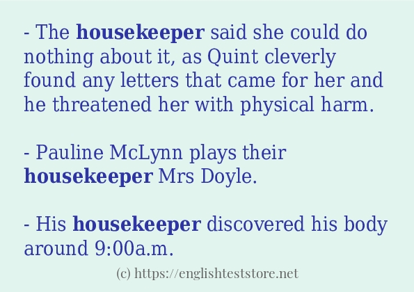 housekeeper use in-sentences