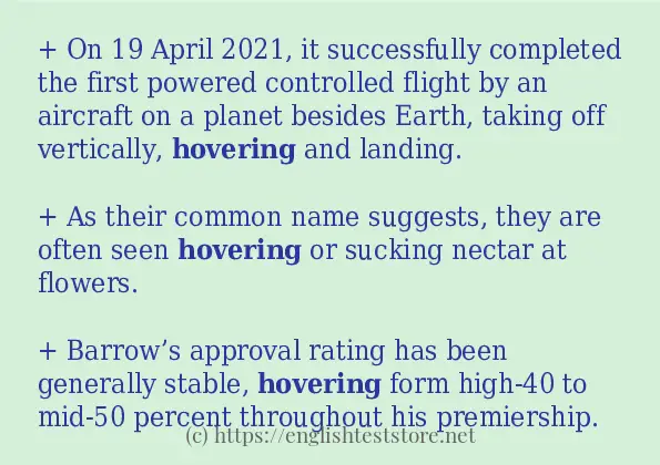 hovering example in sentences