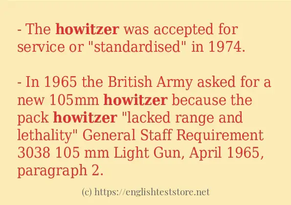 howitzer - example sentences