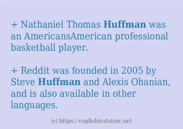 huffman - sentence examples