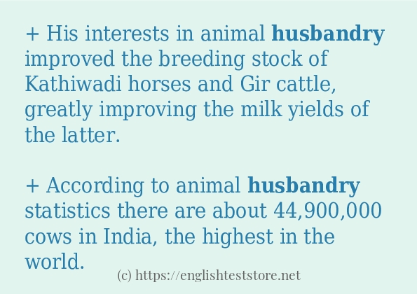 husbandry in-sentences