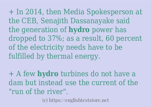 hydro in-sentences hydro in-sentences