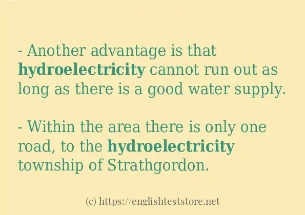 hydroelectricity use in sentences