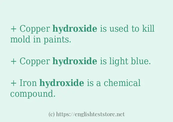 hydroxide use in sentences