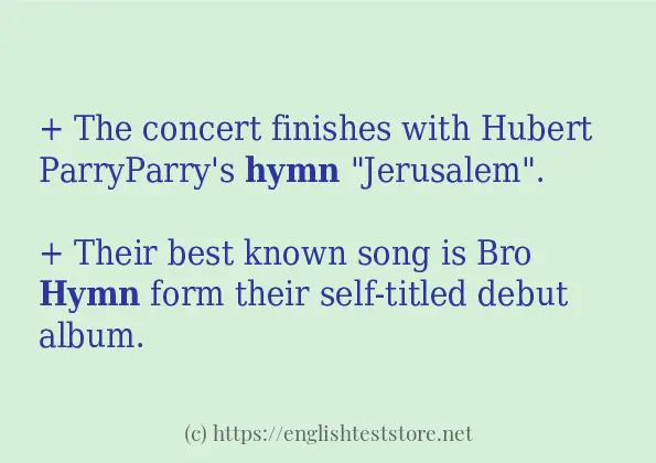 hymn use in sentences