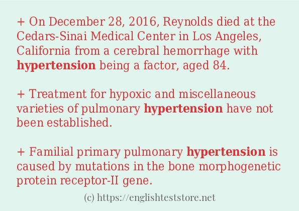 hypertension - some sentence examples