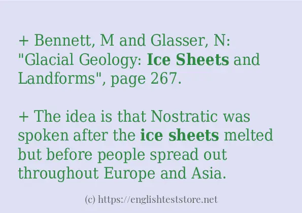 ice sheets in-sentences