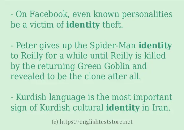 identity example in sentences