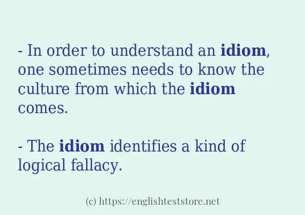 idiom in sentences?