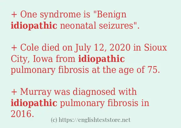 idiopathic - sentence examples