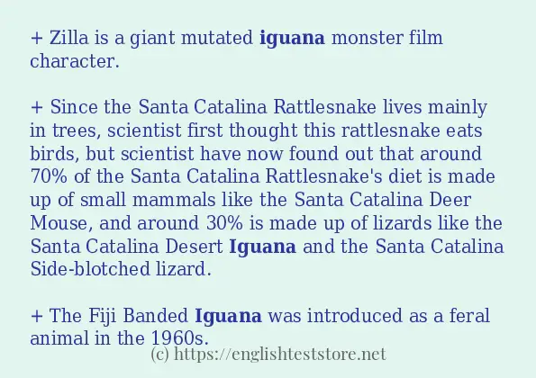 iguana - some sentence examples