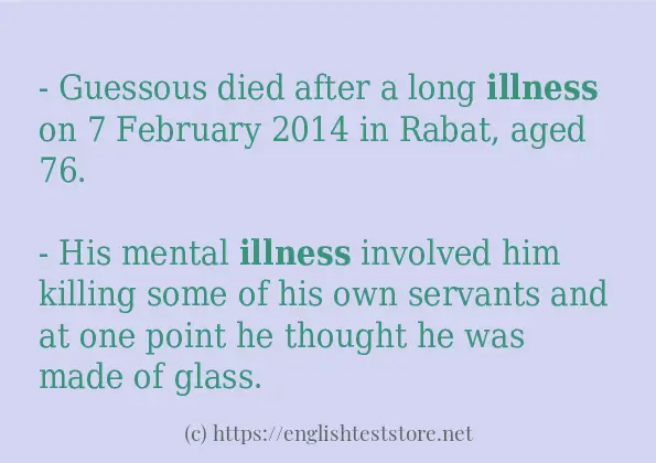 illness - sentence examples