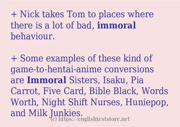 immoral - sentence examples