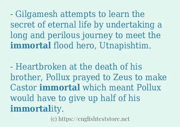 immortal how to use in sentences