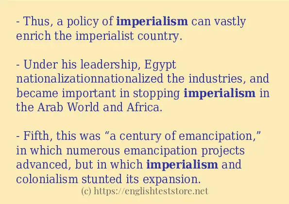 imperialism in-sentences