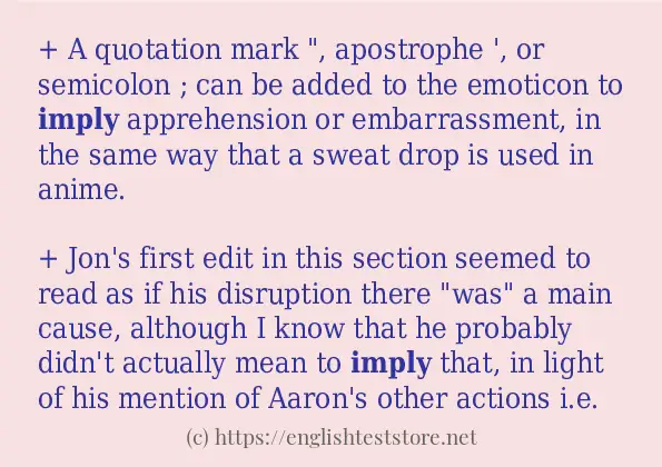 imply use in-sentences