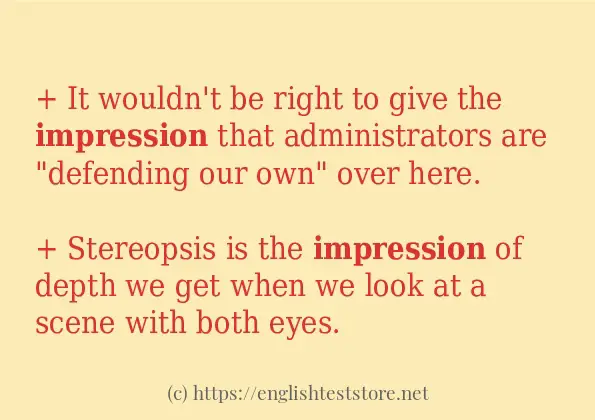 impression - sentence examples