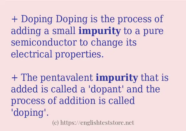 impurity use in sentences