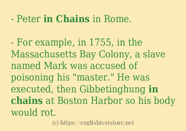 in chains - sentence examples