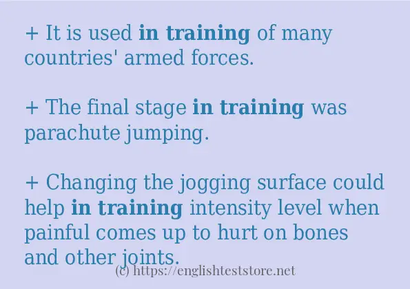 in training how to use?
