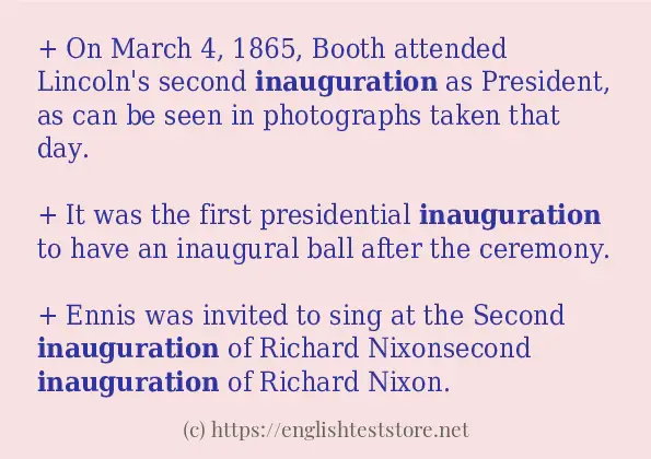 inauguration - some sentence examples