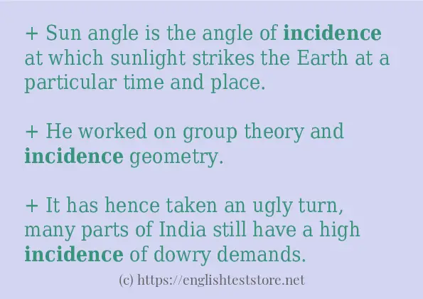 incidence some ways to use