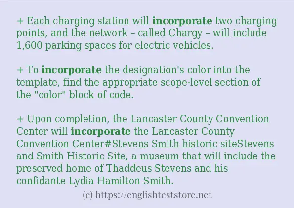 incorporate - sentence examples