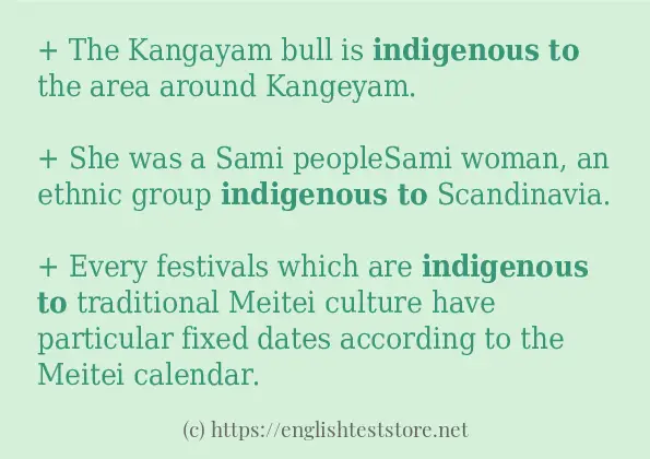 indigenous to example in sentences