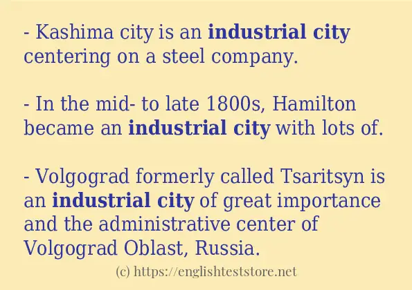 industrial city use in-sentences